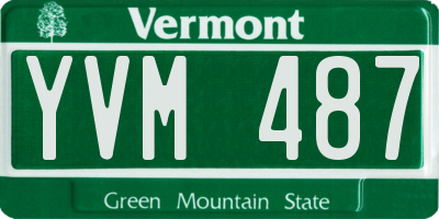 VT license plate YVM487