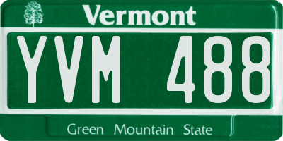 VT license plate YVM488