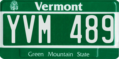 VT license plate YVM489