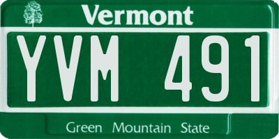 VT license plate YVM491