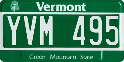VT license plate YVM495