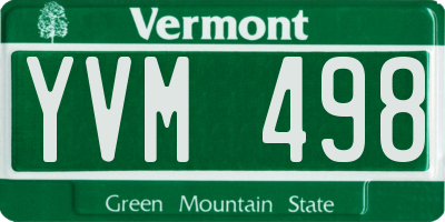 VT license plate YVM498