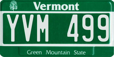 VT license plate YVM499
