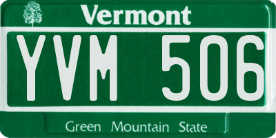 VT license plate YVM506