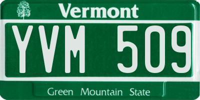 VT license plate YVM509