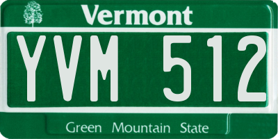VT license plate YVM512
