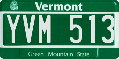 VT license plate YVM513
