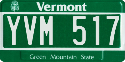 VT license plate YVM517