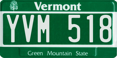 VT license plate YVM518
