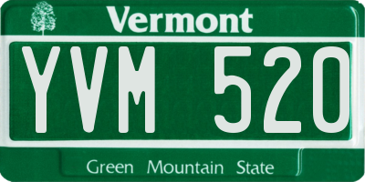 VT license plate YVM520