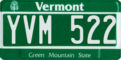 VT license plate YVM522