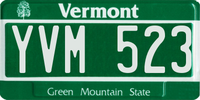 VT license plate YVM523