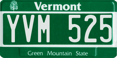 VT license plate YVM525