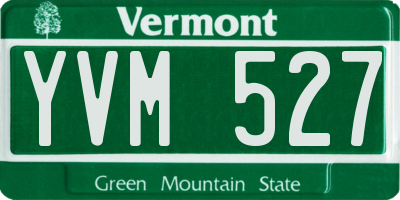 VT license plate YVM527