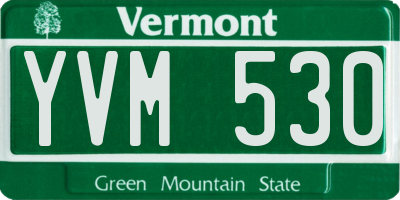 VT license plate YVM530