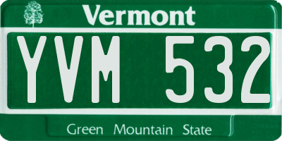 VT license plate YVM532