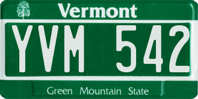 VT license plate YVM542