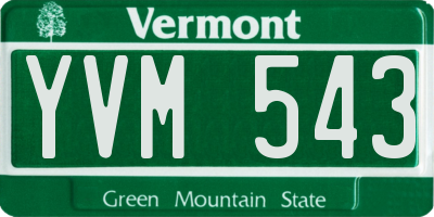 VT license plate YVM543