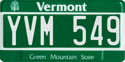 VT license plate YVM549