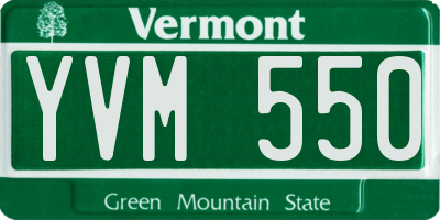 VT license plate YVM550