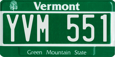 VT license plate YVM551
