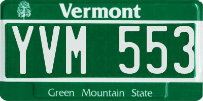 VT license plate YVM553