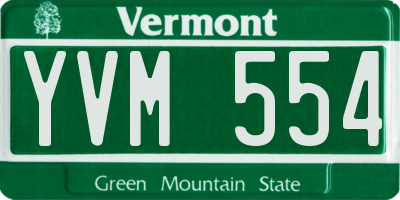 VT license plate YVM554