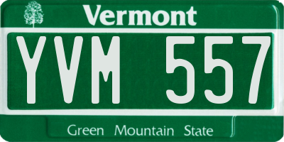 VT license plate YVM557