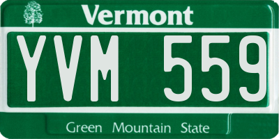 VT license plate YVM559