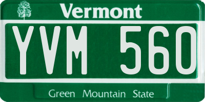 VT license plate YVM560