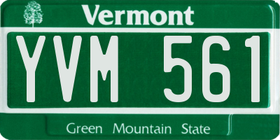 VT license plate YVM561