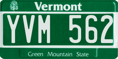 VT license plate YVM562