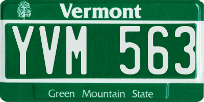 VT license plate YVM563