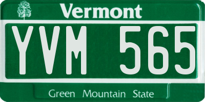 VT license plate YVM565