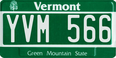 VT license plate YVM566