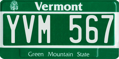 VT license plate YVM567