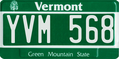 VT license plate YVM568