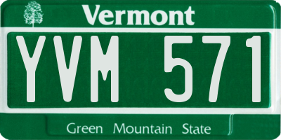 VT license plate YVM571