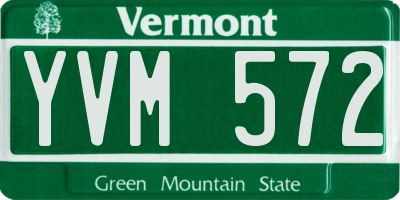 VT license plate YVM572