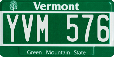 VT license plate YVM576
