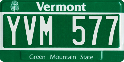 VT license plate YVM577