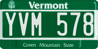 VT license plate YVM578