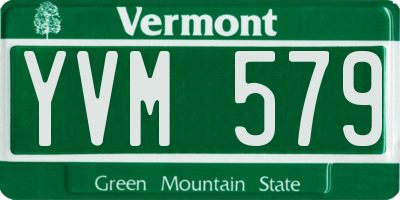 VT license plate YVM579