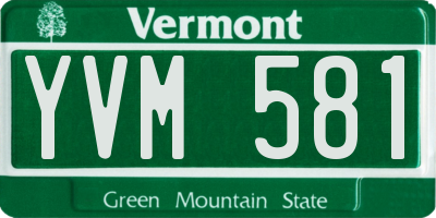 VT license plate YVM581