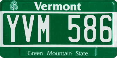 VT license plate YVM586