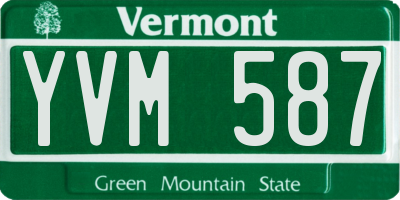 VT license plate YVM587