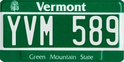 VT license plate YVM589
