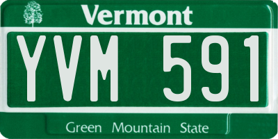 VT license plate YVM591