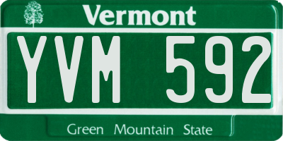 VT license plate YVM592