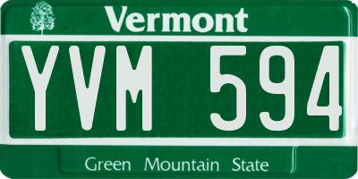 VT license plate YVM594
